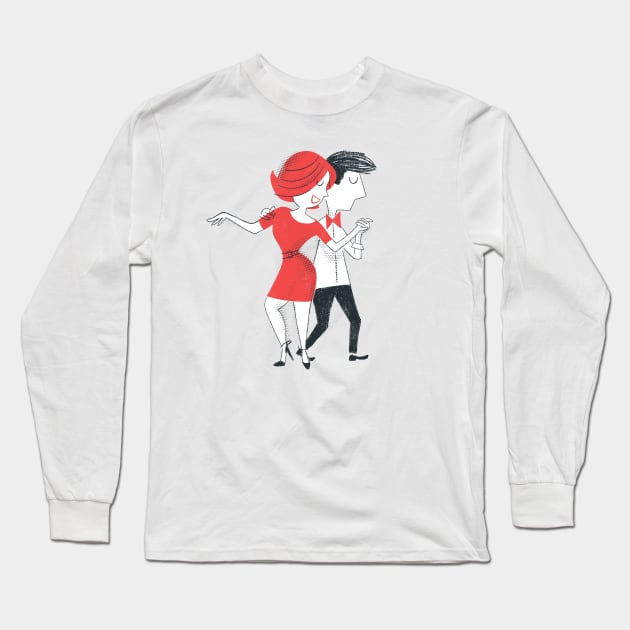 Couple dancing salsa bachata Long Sleeve T-Shirt by bailopinto